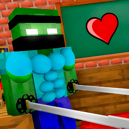 Noob protects the school