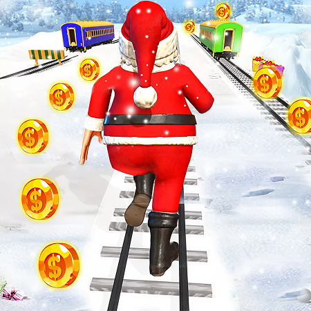 Xmas Santa Surfer Running Game